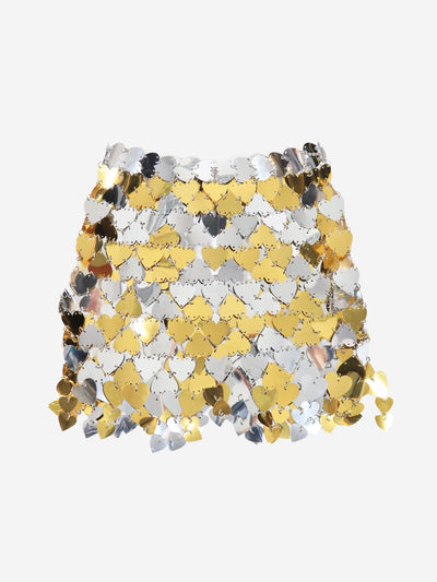 Silver heart chain mini skirt - size UK 6 Skirts Paco Rabanne 