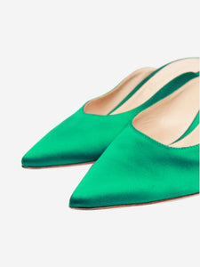 Gianvito Rossi Green satin pointed-toe mules - size EU 38.5