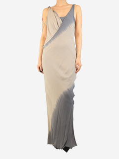 Grey ombre goddess-draped silk maxi dress - size UK 12 Dresses Amanda Wakeley 