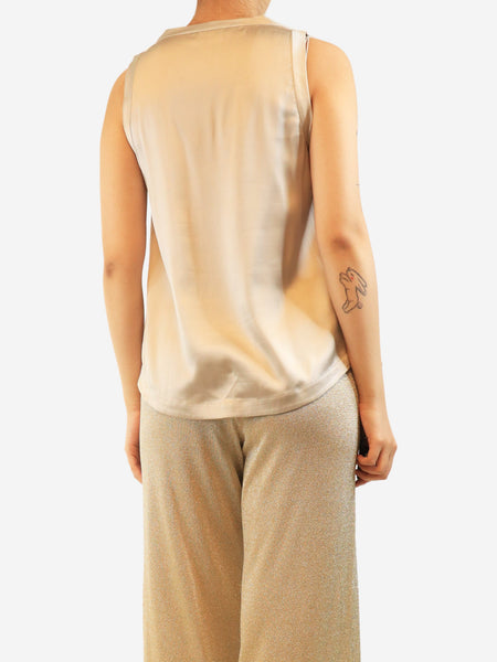 Neutral satin round neck tank top - size M alternate image