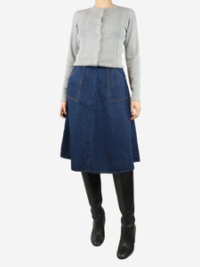 Giuliva Heritage Blue denim midi pocket skirt - size UK 10