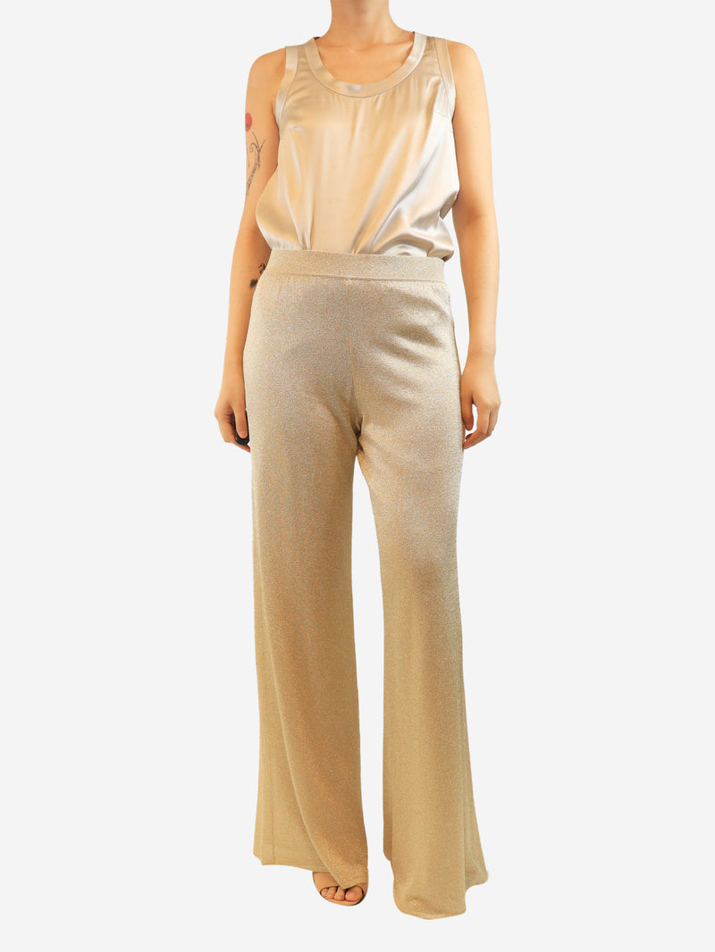 Gold lurex trousers - size UK 12 Trousers Missoni 