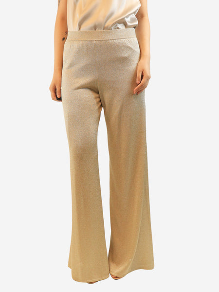 Gold lurex trousers - size UK 12 product image
