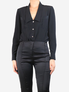 Chanel Boutique Black pocket shirt - size UK 8