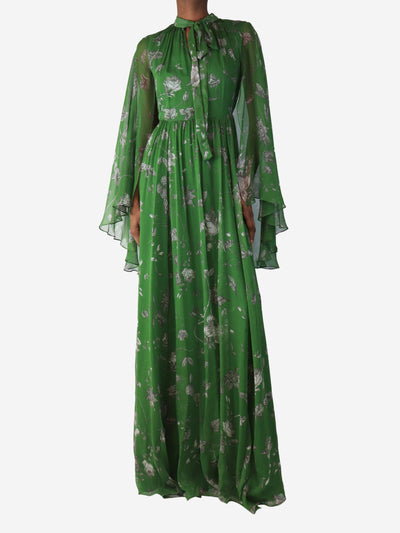 Green Floral-print high-neck maxi dress - size UK 6 Dresses Erdem 
