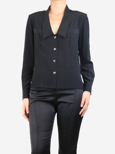 Black pocket shirt - size UK 8 Tops Chanel Boutique 