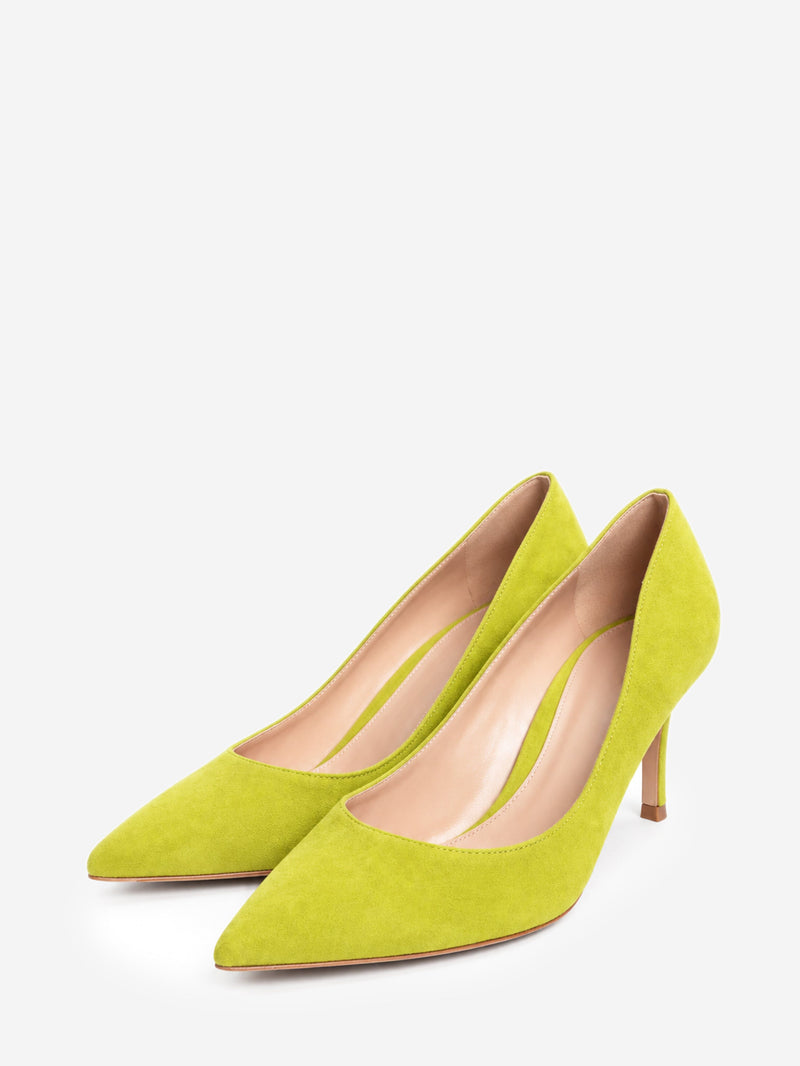 Green suede Gianvito 70 pumps - size EU 38.5 Heels Gianvito Rossi 