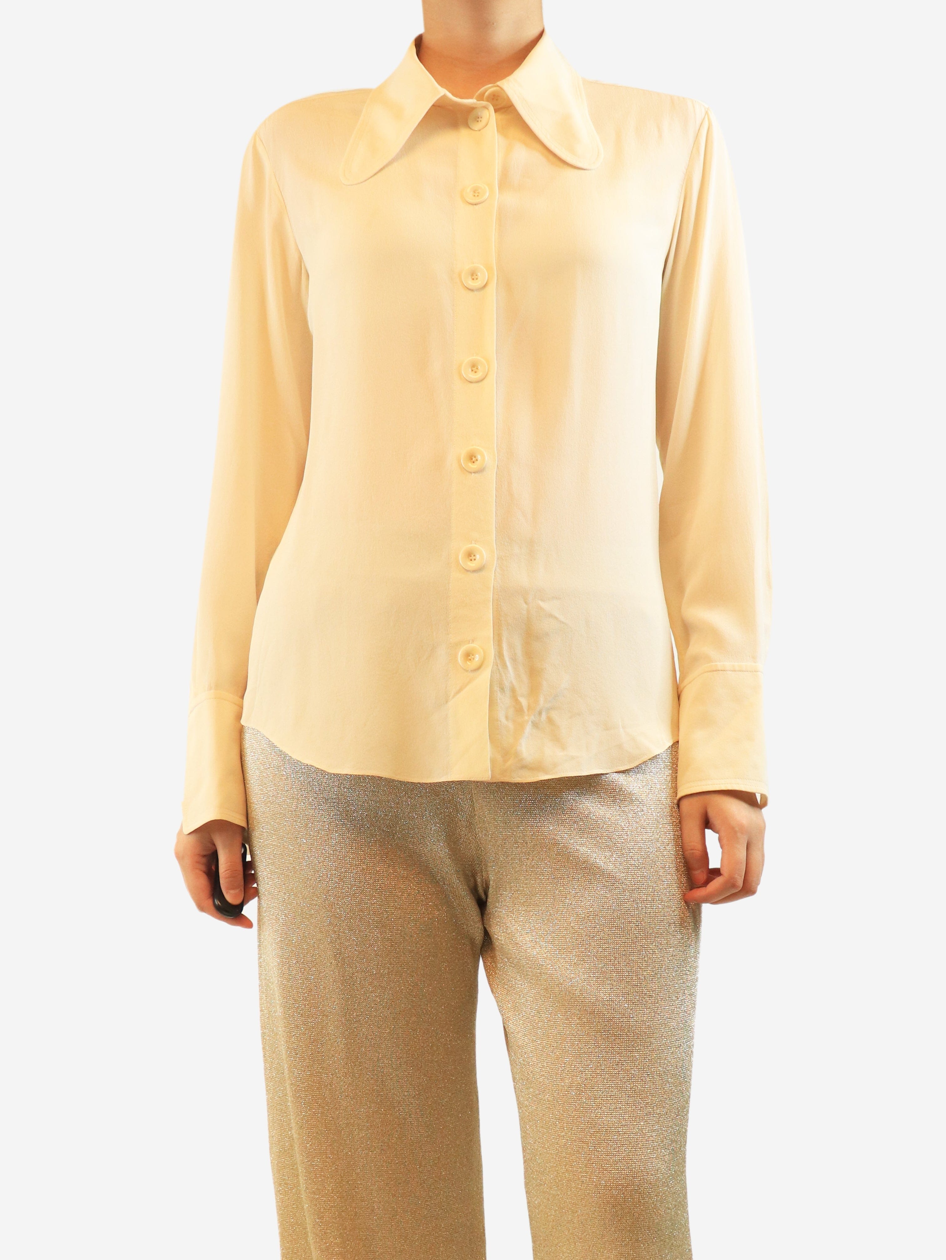 Butter yellow silk shirt - size UK 12 Tops Chloe 