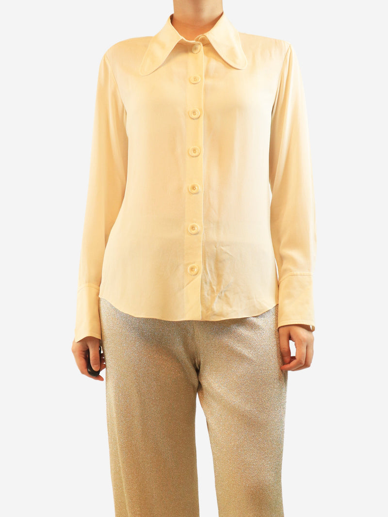 Butter yellow silk shirt - size UK 12 Tops Chloe 