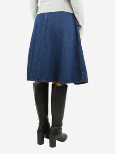 Giuliva Heritage Blue denim midi pocket skirt - size UK 10