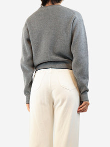 Grey ribbed heart jumper - size S Knitwear Chloe 