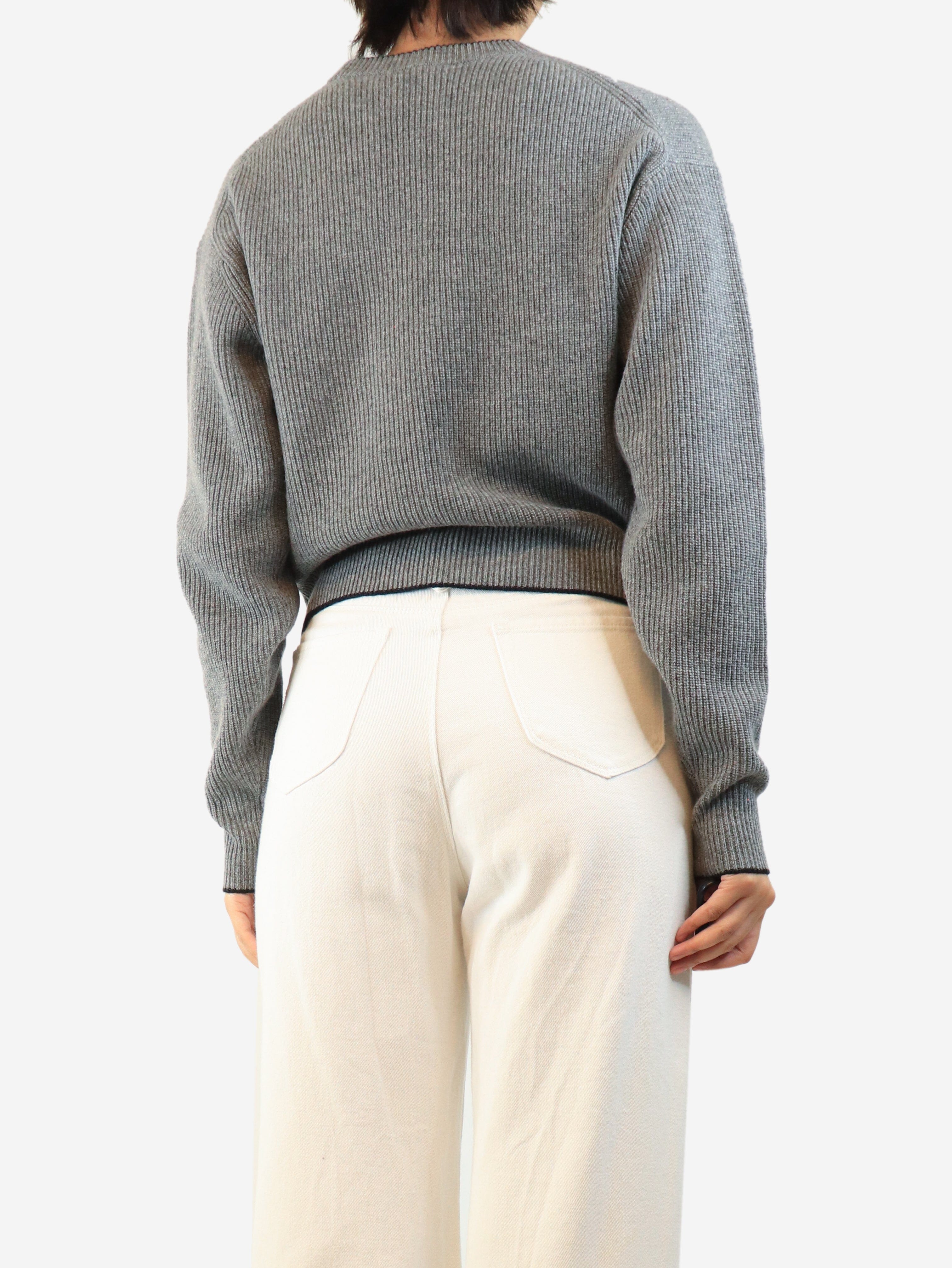 Grey ribbed heart jumper - size S Knitwear Chloe 