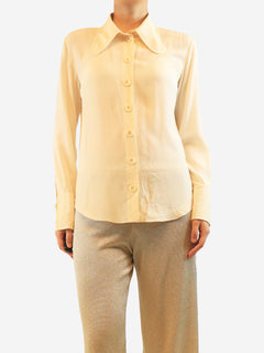 Butter yellow silk shirt - size UK 12 Tops Chloe 
