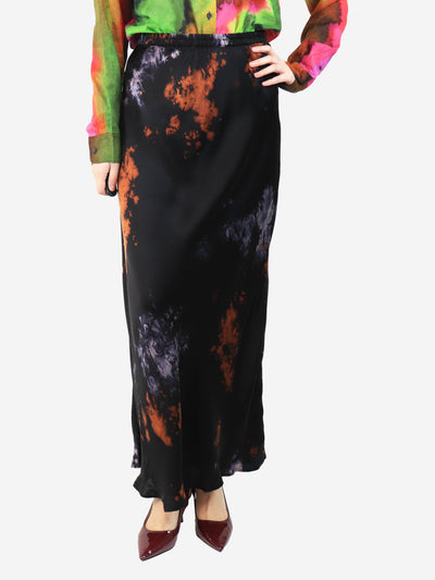 Black Ducifer abstract maxi skirt - size UK 8 Skirts Mes Demoiselles 