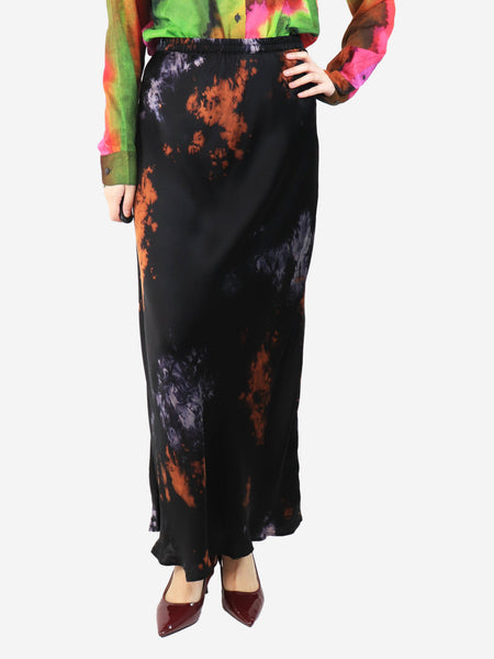 Black Ducifer abstract maxi skirt - size UK 8 product image