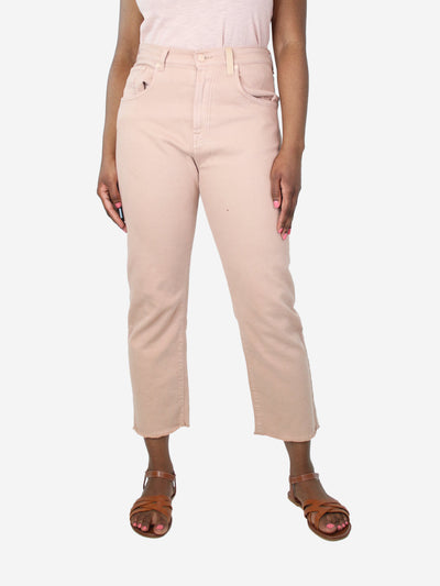 Pink straight-leg jeans - size UK 12 Trousers 7 For All Mankind 