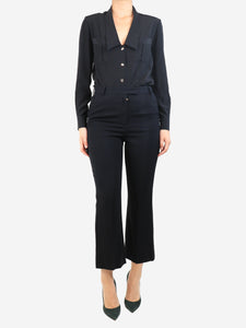 Celine Black straight-leg trousers - size UK 10