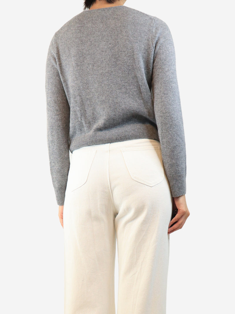 Grey cashmere-blend cropped cardigan - size S Knitwear ME+EM 