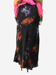 Black Ducifer abstract maxi skirt - size UK 8 Skirts Mes Demoiselles 