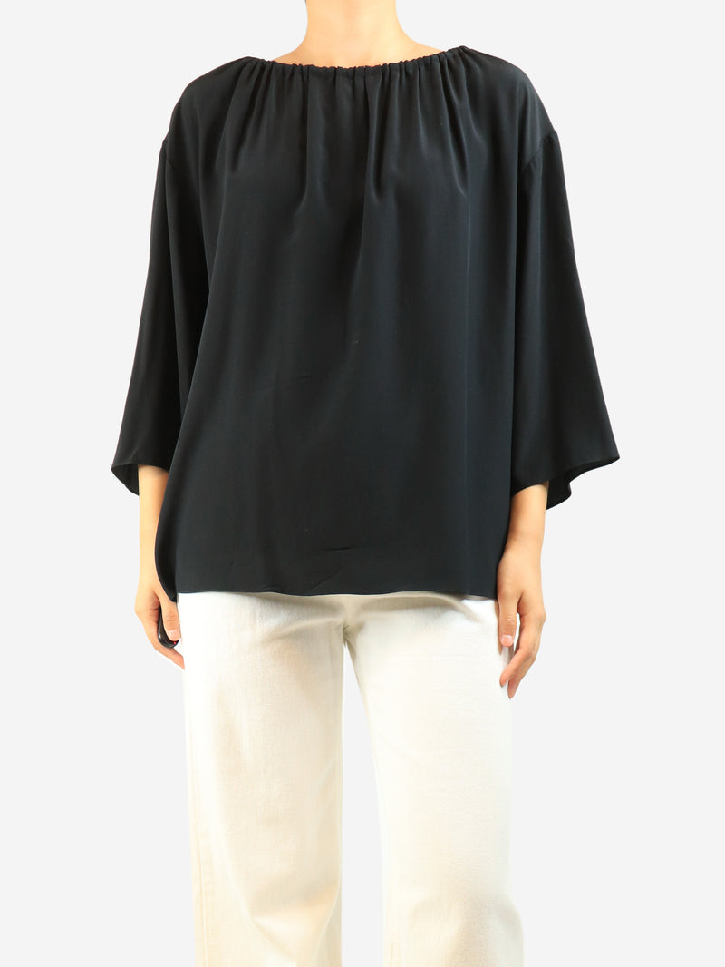 Black silk blouse - size M