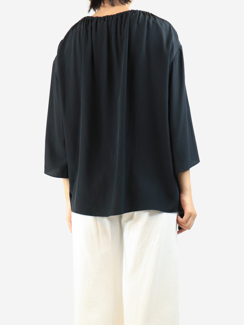 Black silk blouse - size M