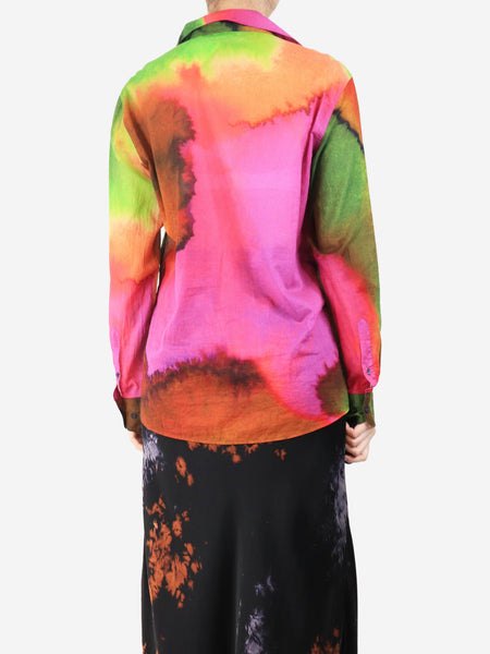 Multi watercolour shirt - size UK 10 alternate image
