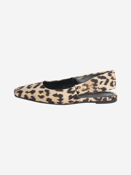 Brown leopard print slingback flats - size EU 38 (UK 5) product image