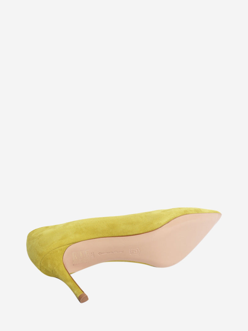 Green suede Gianvito 70 pumps - size EU 38.5 Heels Gianvito Rossi 