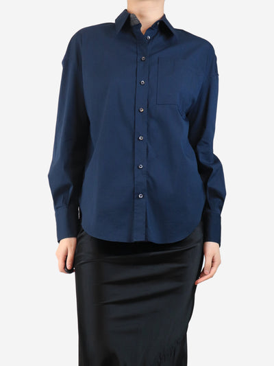 Navy cotton shirt - size M Tops Brunello Cucinelli 