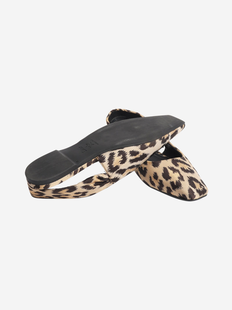 Brown leopard print slingback flats - size EU 38 (UK 5) Flat Shoes Dior 