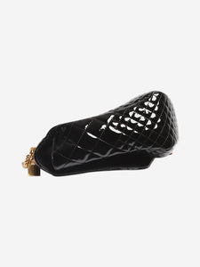 Versace Black patent quilted shoulder bag