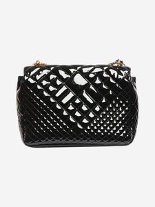 Versace Black patent quilted shoulder bag