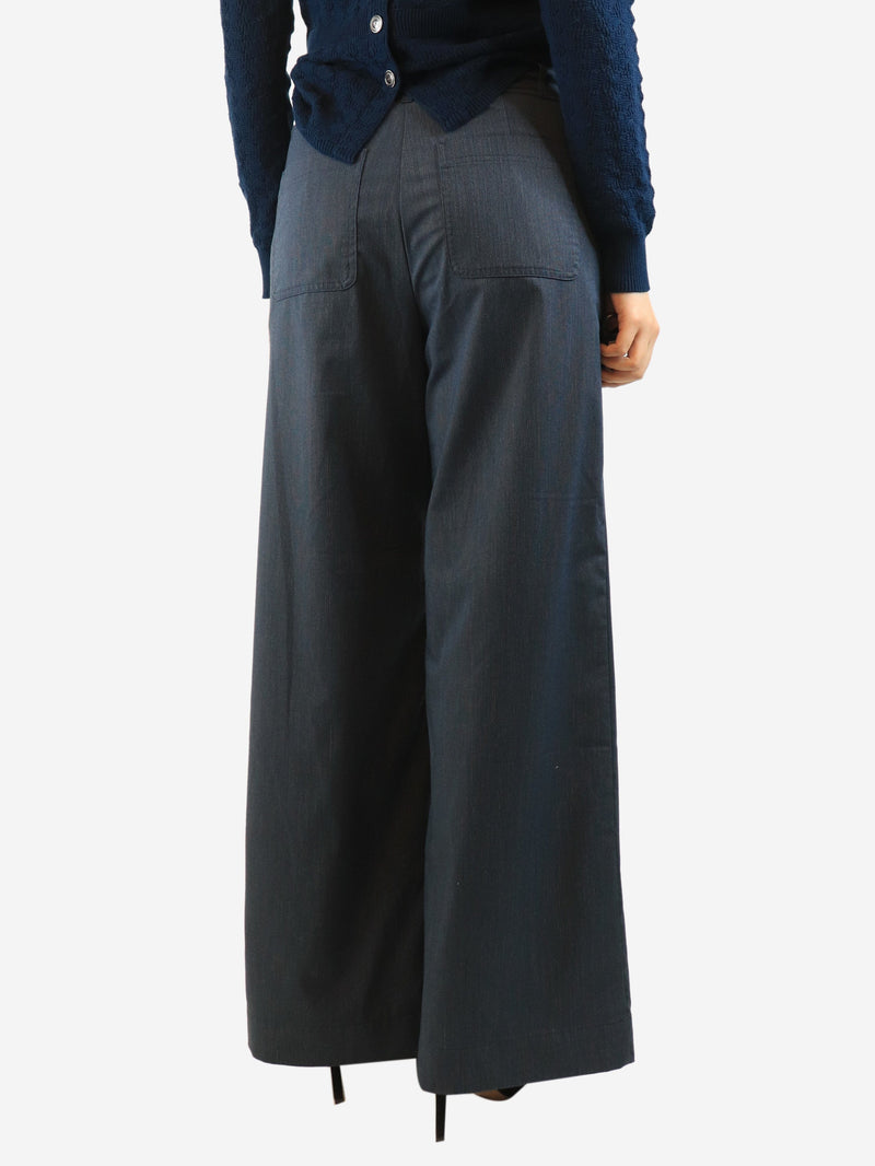 Blue pinstripe trousers - size UK 12 Trousers Sessun 