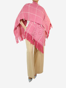 WEHVE Pink knitted fringed cape - One size