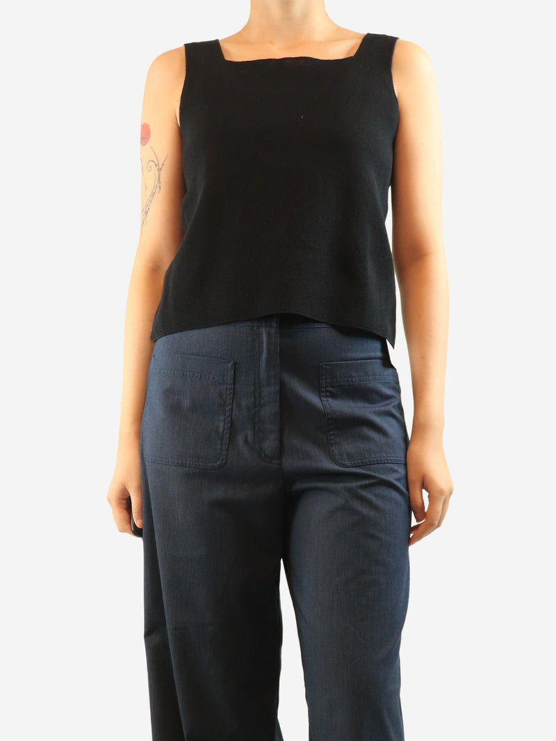 Black squared tank top - size M Tops Sara Lanzi 