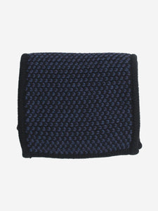 Bouchra Jarrar Navy knitted wool scarf