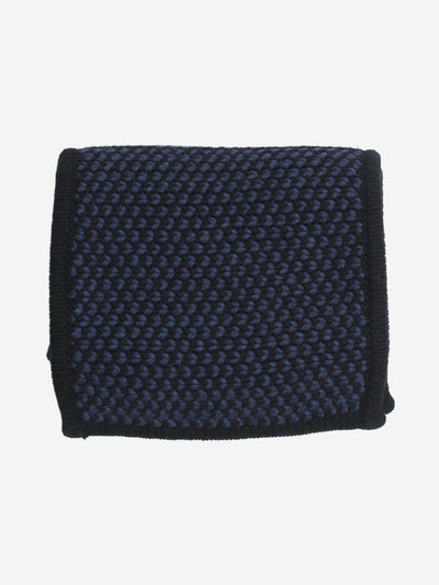 Navy knitted wool scarf Hats, Scarves and Gloves Bouchra Jarrar 