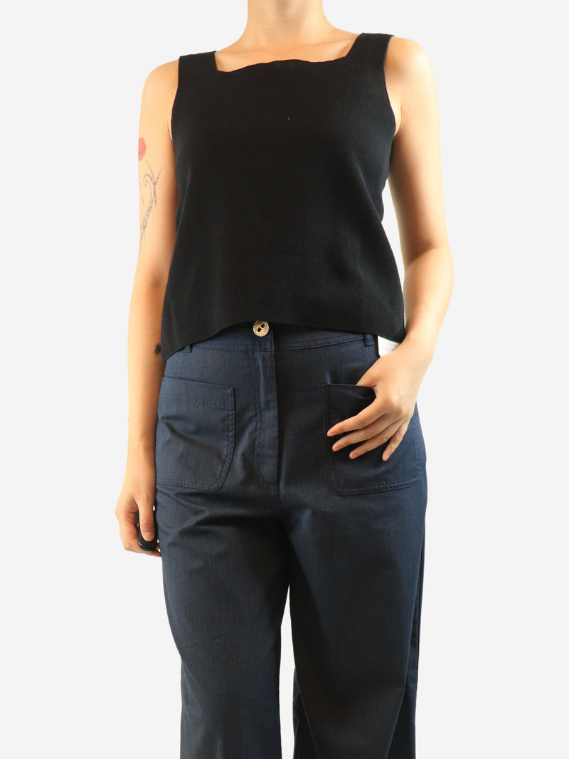 Black squared tank top - size M Tops Sara Lanzi 