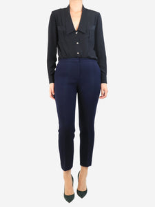 Celine Navy blue wool trousers - size UK 10