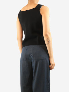 Black squared tank top - size M Tops Sara Lanzi 