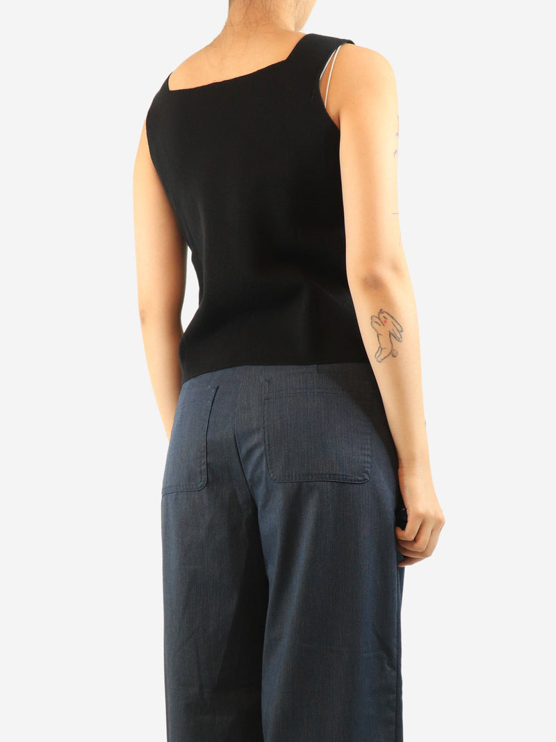Black squared tank top - size M Tops Sara Lanzi 