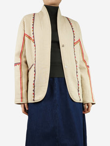 Ba&sh Cream quilted jacket - size UK 8