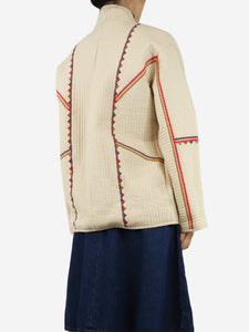 Ba&sh Cream quilted jacket - size UK 8