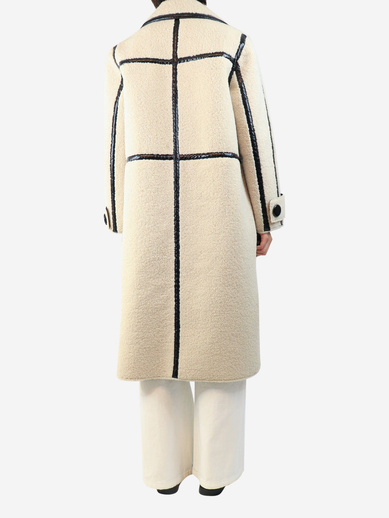 Cream Ticora shearling coat - size UK 12 Coat Stand Studio 