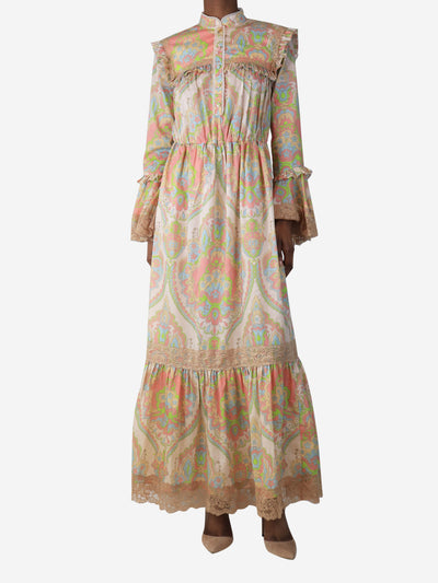 Pink and green all-over printed midi dress - size S Dresses Gucci 