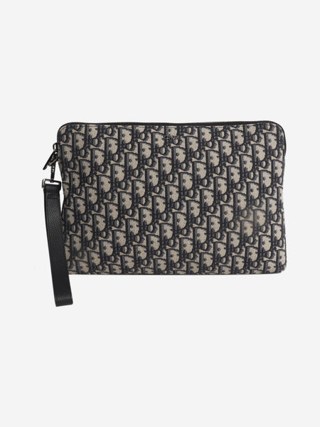 2021 Navy zipped monogram pouch product image