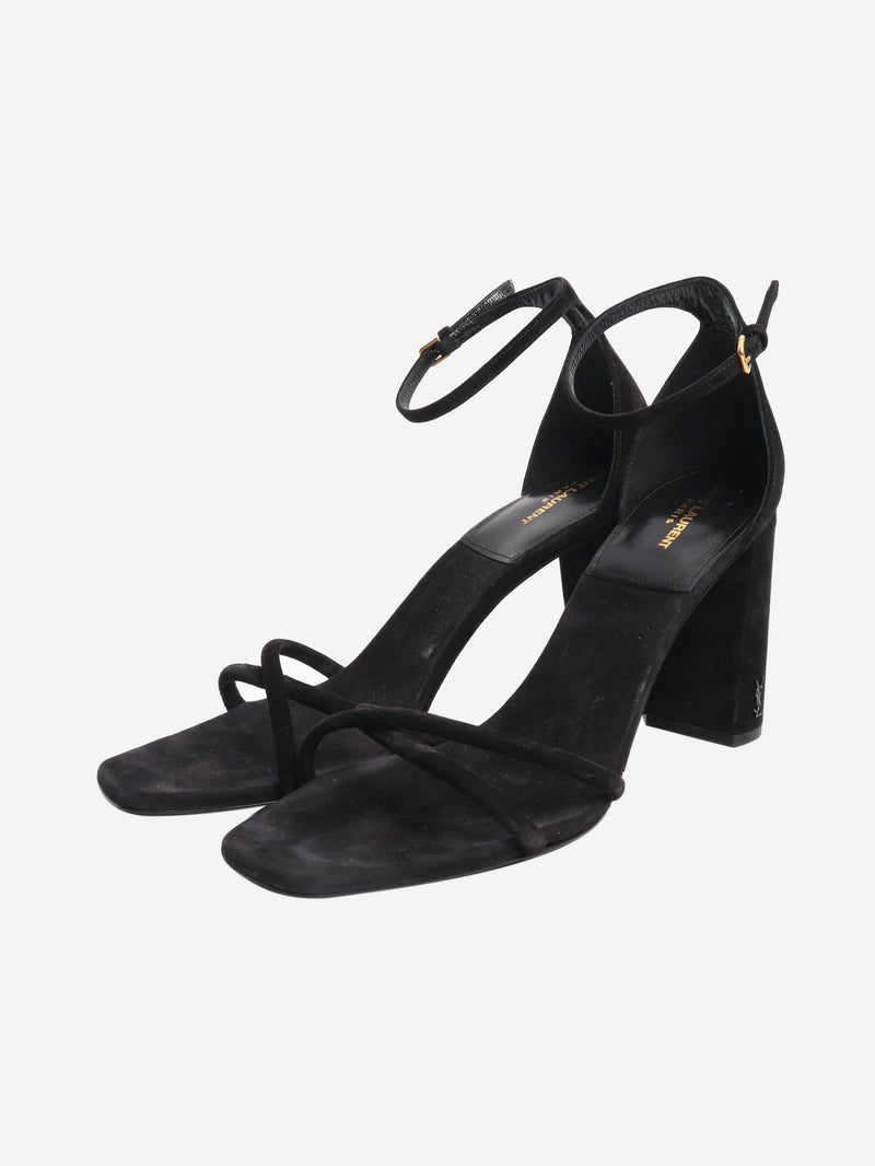 Black suede sandal heels - size EU 40.5 Heels Saint Laurent 