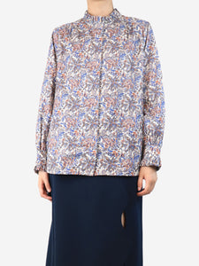 APOF Multicolour corduroy frill-collar paisley shirt - size M