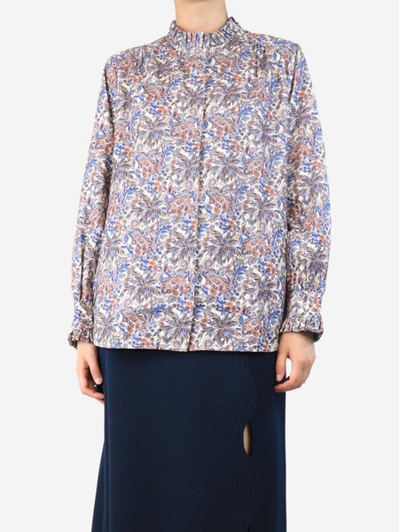 Multicolour corduroy frill-collar paisley shirt - size M product image