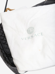 Versace Black patent quilted shoulder bag